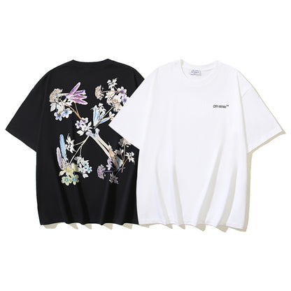 2025 Flowers Print T-shirt