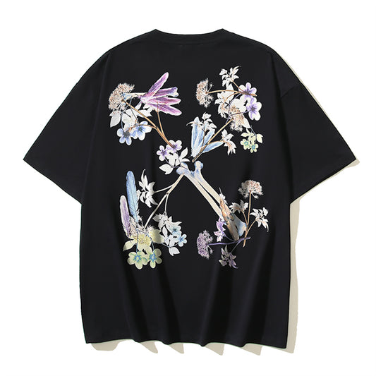 2025 Flowers Print T-shirt